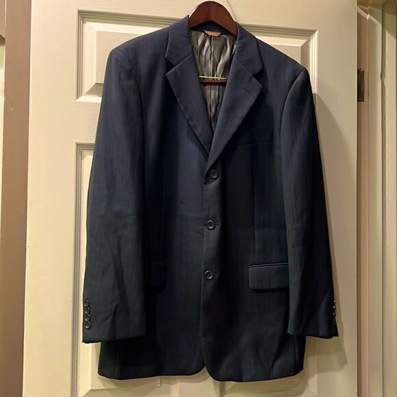 Caravelli Men’s 40R Grey w Stripes 3-button Sports Coat Jacket Blazer - Picture 10 of 11